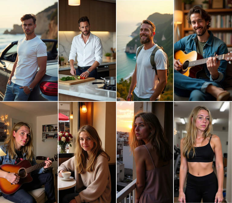Examples of Tinder photos generated by Repixart